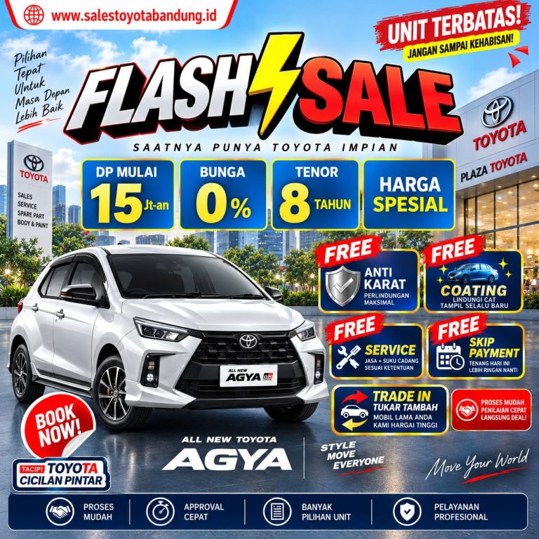 Flash Sale All New Toyota Agya, DP mulai 15 juta, bunga 0 persen, tenor 8 tahun