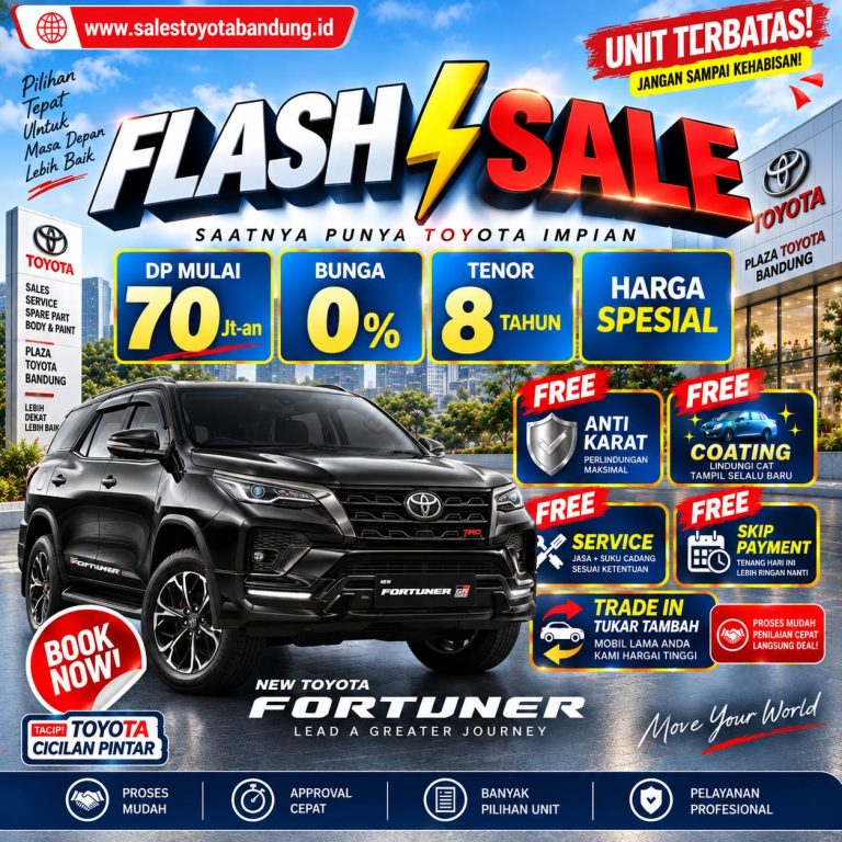 Flash Sale New Toyota Fortuner, DP mulai 70 juta, bunga 0 persen, tenor 8 tahun